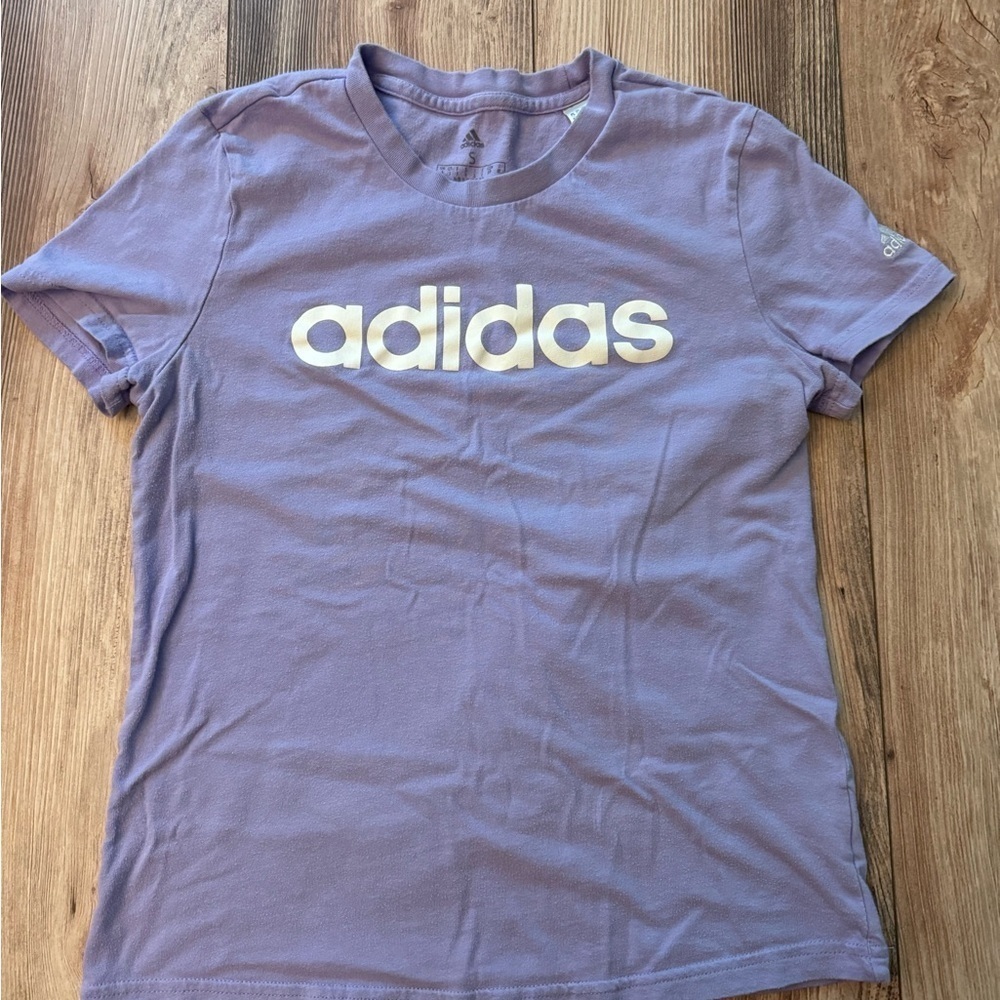 Adidas Girls' Small T-Shirt Cotton Purple Short Sleeve